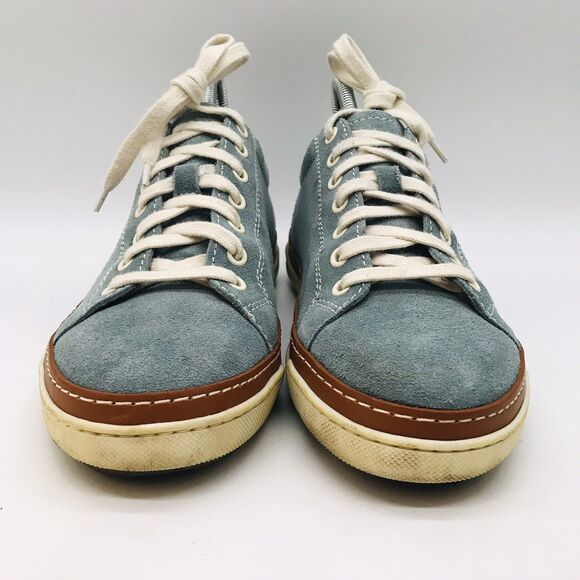 Allen Edmonds Porter Sneakers Men's 7D Blue Suede Lace Up Low Top Designer Shoes - Picture 2 of 11